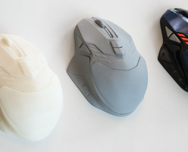 Três iterações de protótipo de mouse